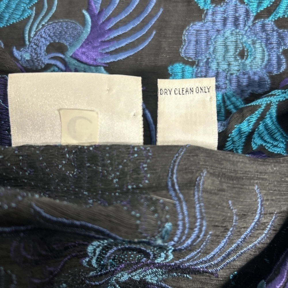 Chico's Black and Blue Floral Blazer - Picture 3 of 9